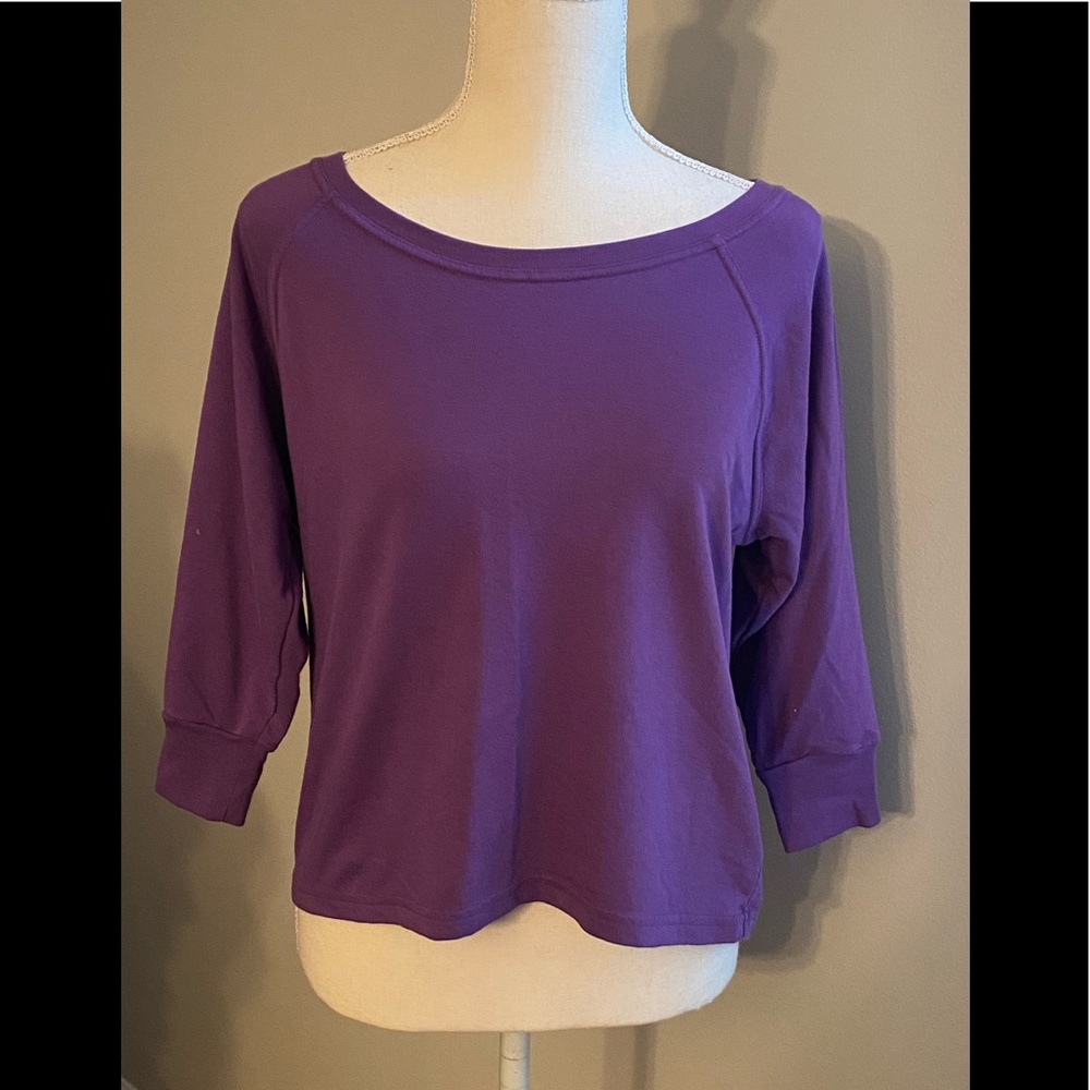 Sofia Vergara Active Brand Cropped Activewear Purple Top Size Small